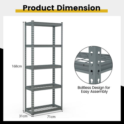 5-Tier Garage Metal Storage Shelves Shelving Unit