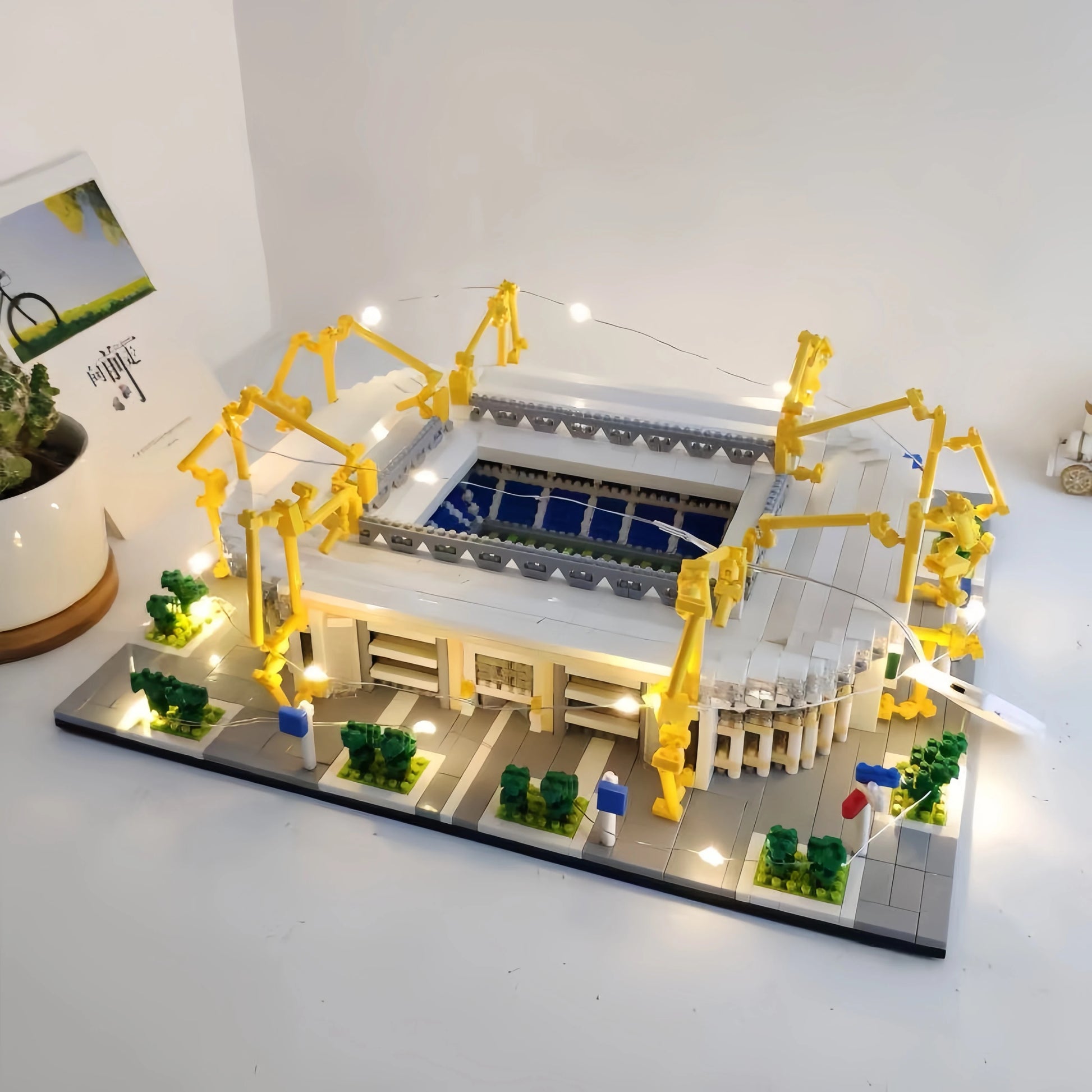 Barcelona Soccer Stadium Micro Blocks Building Sets Mini Bricks Architecture Building Block Toys for Adults Football Field Gift