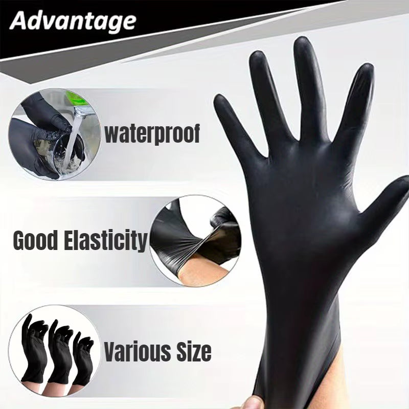 30/50/100PCS Black Nitrile Gloves Household Kitchen Bathroom Cleaning Gloves Dishwashing Nail Art Hair Dye Pets Latex Free