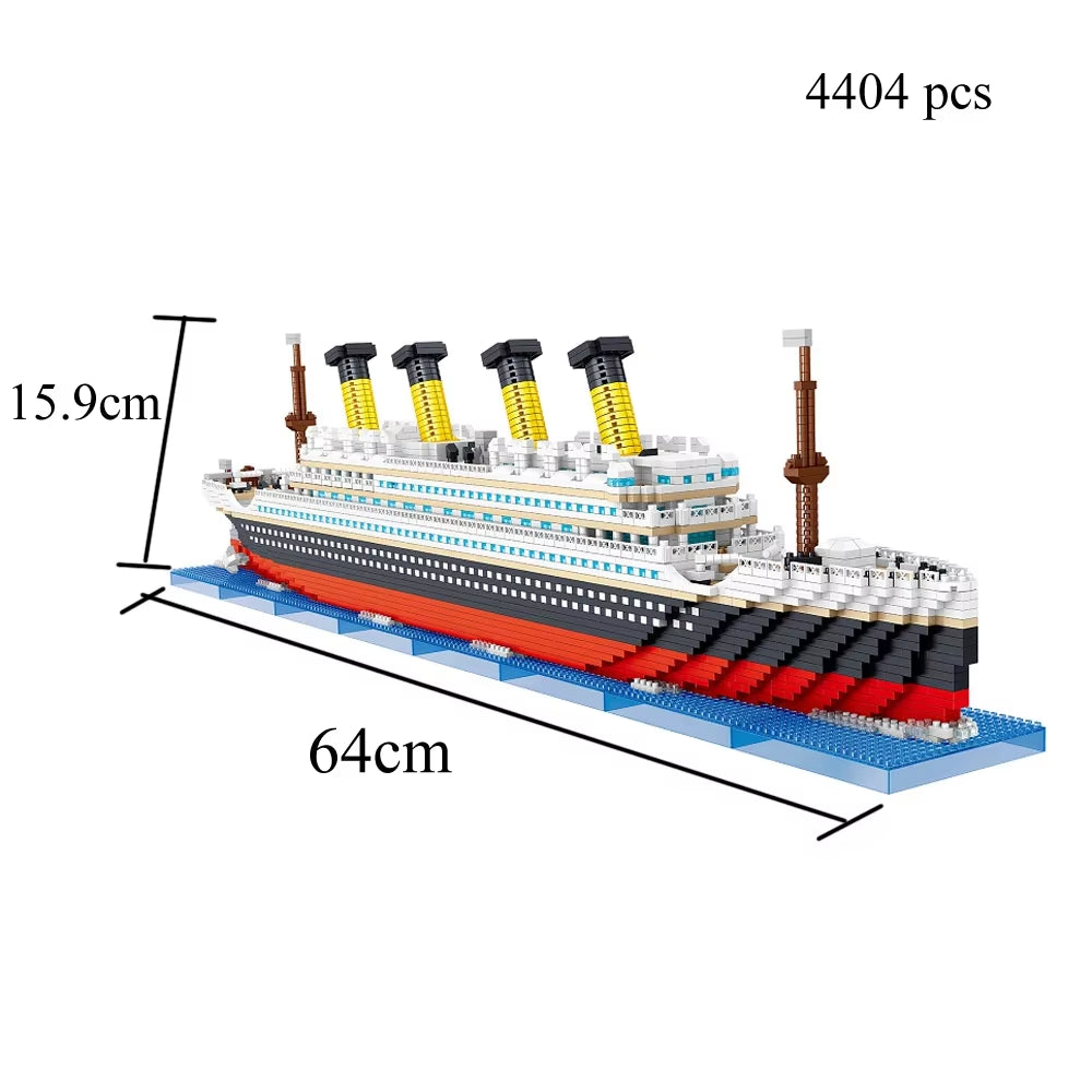 Titanic 3D Plastic Model Ship Building Blocks for Adults Micro Mini Bricks Toys Kits Assemble Cruise Boat Kids Gift