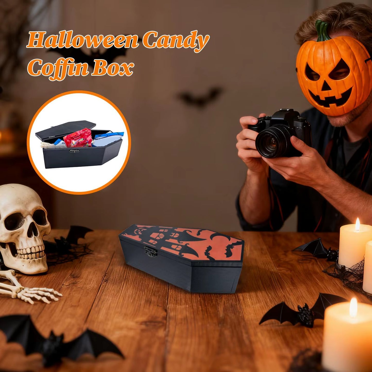 Coffin Boxes for Treats Coffin Goodies Halloween Candy Boxes Spooky Food Container for Cake Chocolates Popcorn Teas Jewelry