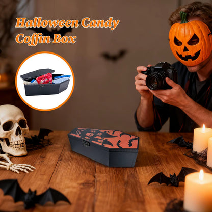 Coffin Boxes for Treats Coffin Goodies Halloween Candy Boxes Spooky Food Container for Cake Chocolates Popcorn Teas Jewelry