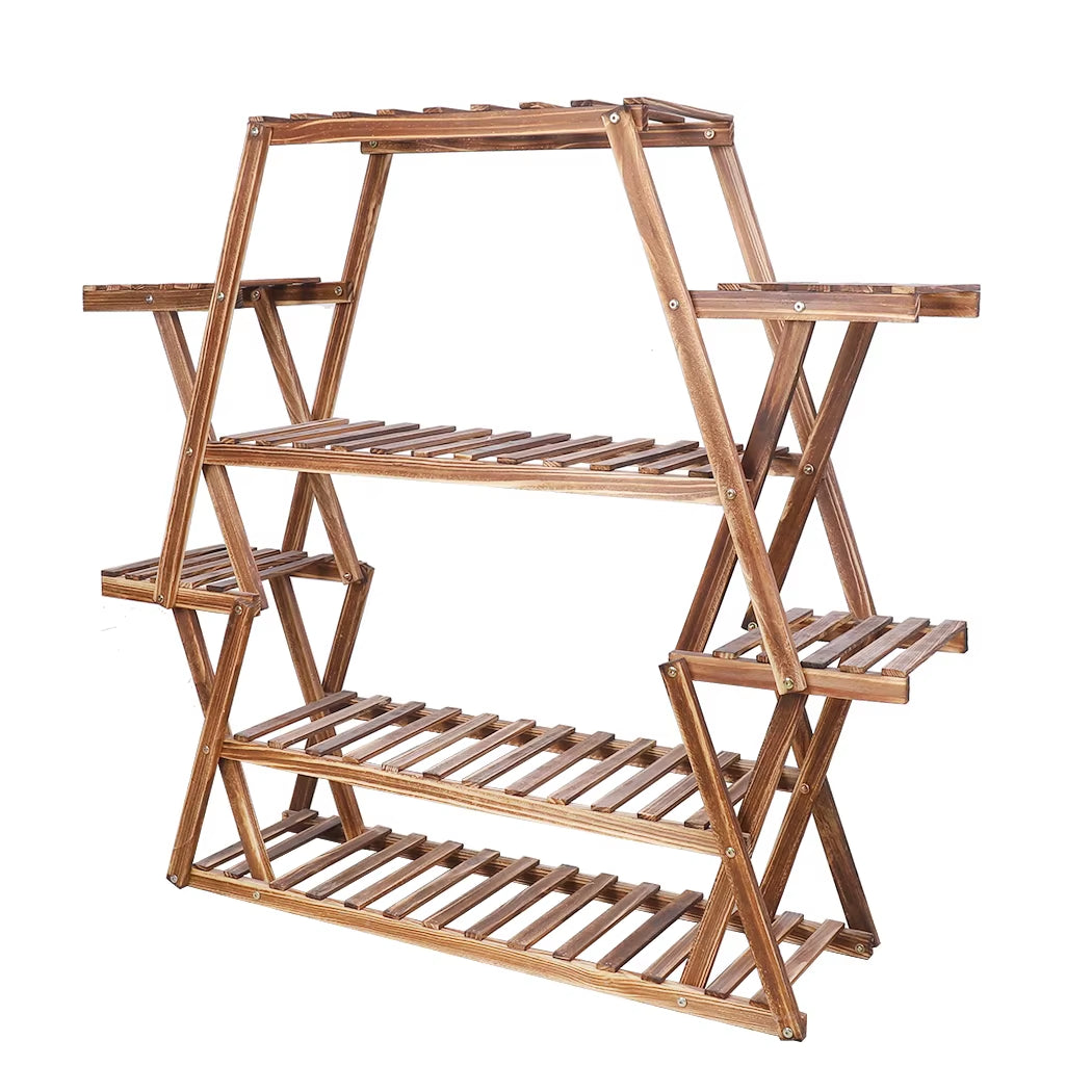 Wood Plant Stand Garden Flower Pot Holder Shelves Corner Rack in Living Room Balcony Patio Yard