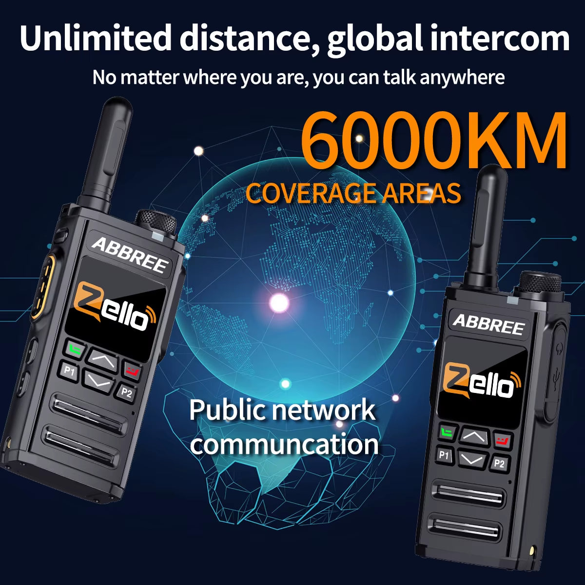 GP-268 Network Walkie Talkie Zello Global POC Radio Wireless Unlimited Distance SIM Card 4G Android Bluetooth Ham Radio