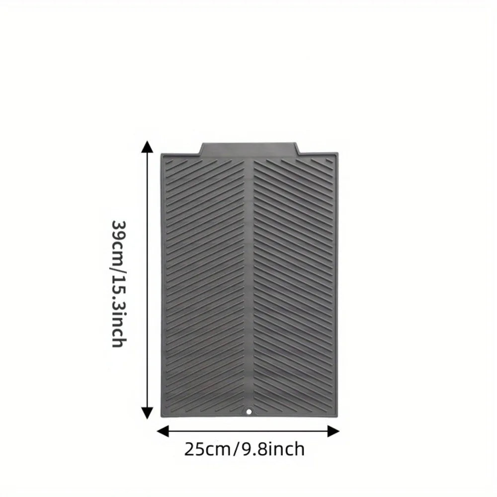 1Pc, Silicone Drain Pad, Dish Pad, Folding Drain Pad, Dish Drain Pad, Heat Resistant Pot Pad, Kitchen Accessories