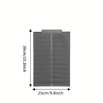 1Pc, Silicone Drain Pad, Dish Pad, Folding Drain Pad, Dish Drain Pad, Heat Resistant Pot Pad, Kitchen Accessories