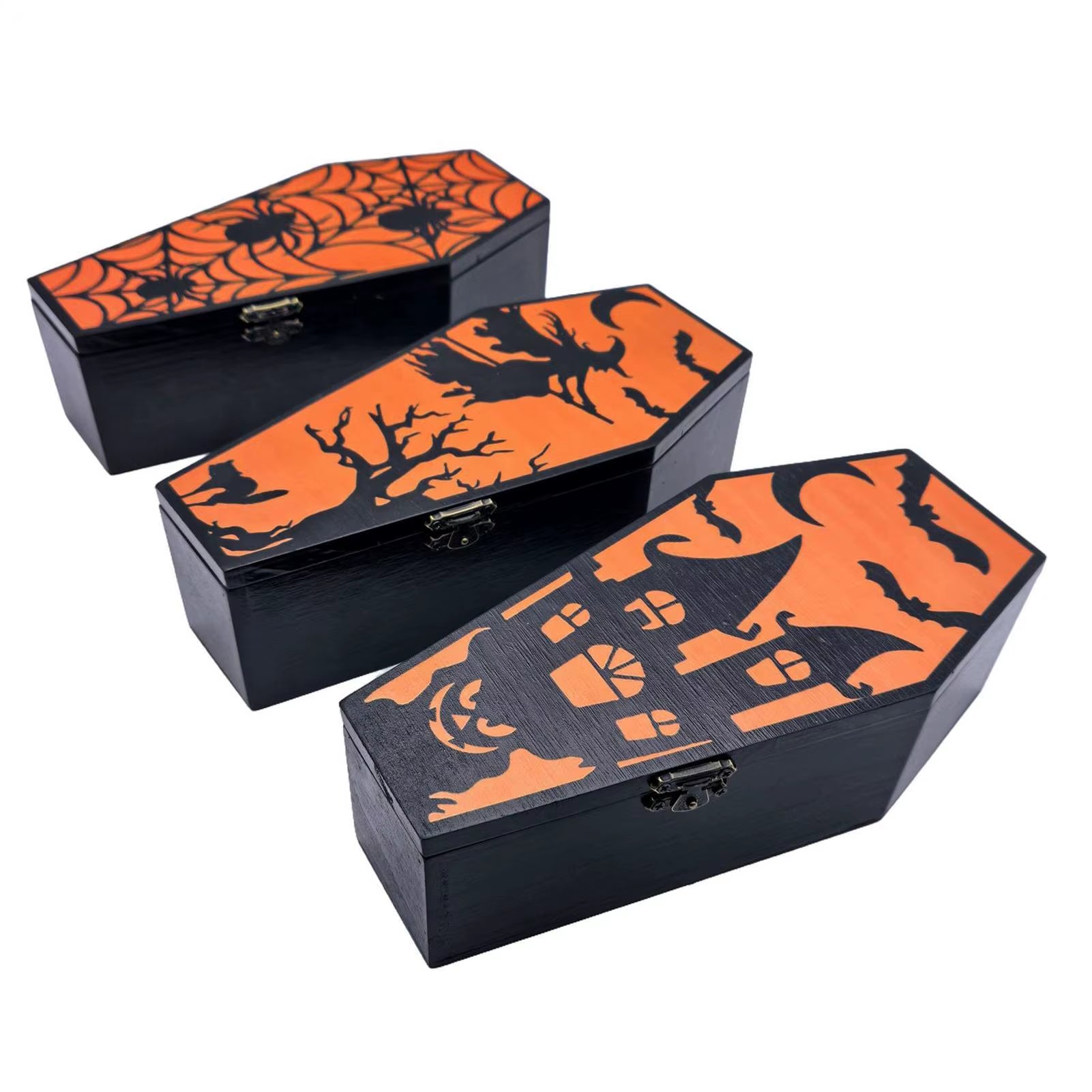 Coffin Boxes for Treats Coffin Goodies Halloween Candy Boxes Spooky Food Container for Cake Chocolates Popcorn Teas Jewelry
