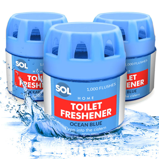 3 Toilet Bowl Freshener 1000 Flushes Ocean Blue Cistern Block Limescale Cleaner