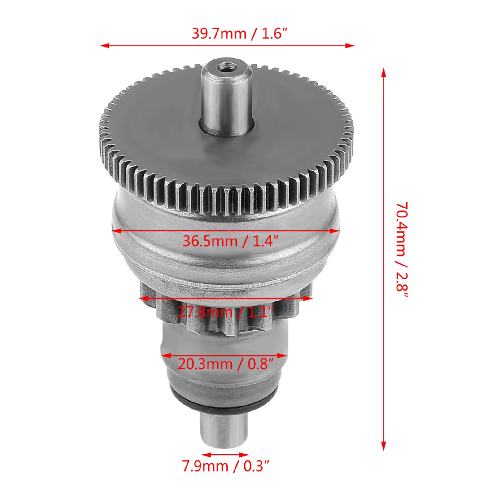 Starter Motor Clutch Gear Assembly for GY6 49Cc 50Cc 139QMB Scooter Mopeds ATV