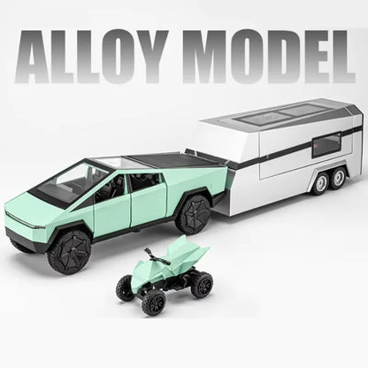 1:32 Cyber Toy Truck Trailer Car MPV VAN Alloy Diecasts & Toy Vehicles Metal Toy Car Model Sound and Light Collection Kids Toy