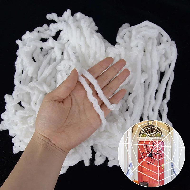 Black White Halloween Spider Web Giant Stretchy Cobweb for Home Bar Haunted House Scary Props Horror Halloween Party Decorations
