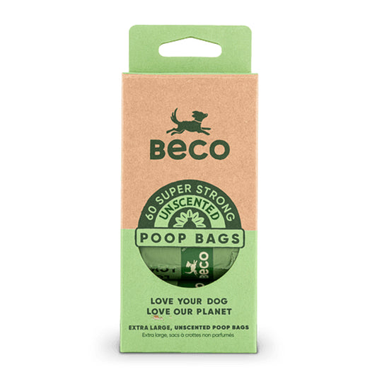 Beco Dog Poop Bags Poo Waste Sacks Unscented Degradable Strong Big Leak Proof