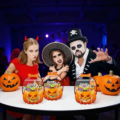 Halloween Candy Bag 10 Pieces Holiday Treat Bags Basket Clear Festive Pouch for Home Outdoor Event Party Festival Yard School