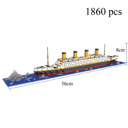 Titanic 3D Plastic Model Ship Building Blocks for Adults Micro Mini Bricks Toys Kits Assemble Cruise Boat Kids Gift