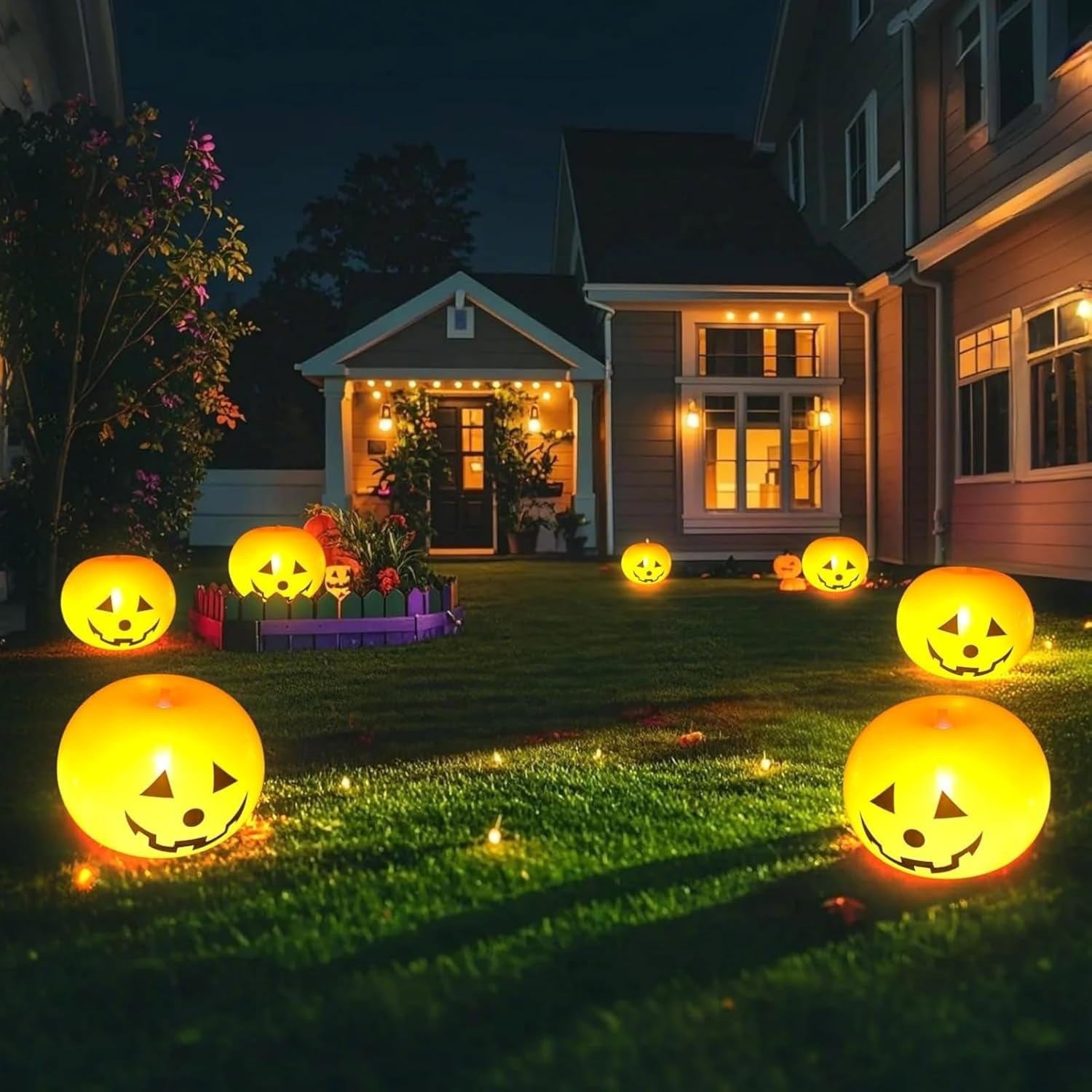 10X Halloween Decoration Inflatable Pumpkin with LED Lights Garden Party Light