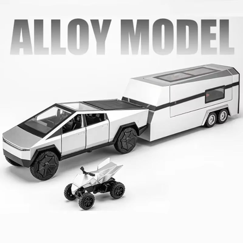 1:32 Cyber Toy Truck Trailer Car MPV VAN Alloy Diecasts & Toy Vehicles Metal Toy Car Model Sound and Light Collection Kids Toy