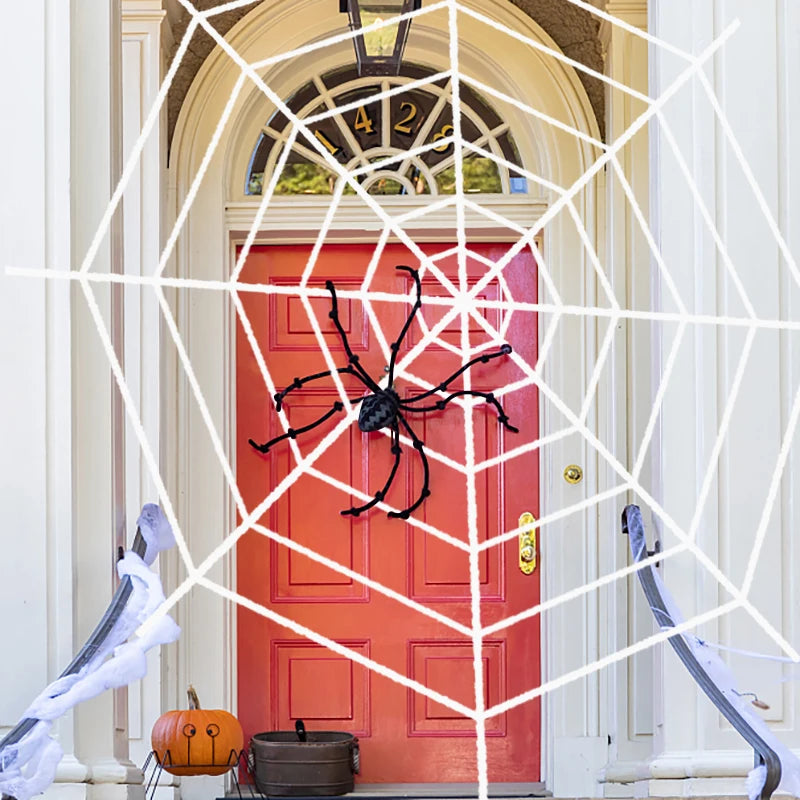 Black White Halloween Spider Web Giant Stretchy Cobweb for Home Bar Haunted House Scary Props Horror Halloween Party Decorations