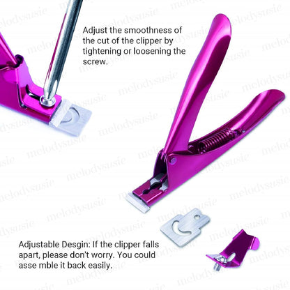 Nail Clippers Tip Cutters for Acrylic False Fake Gel Artificial Nails Rustproof Sharp Professional Manicure Pedicure Trimmer Nail Care Tools, Plum