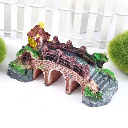 Aquarium Artificial Bridge Ornaments Resin Fish Tank Artificial Landscaping Rockery Bridge Decorations Aquarium Decor Supplies