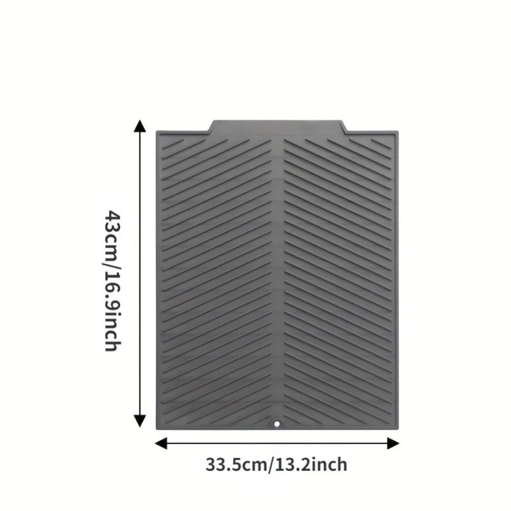 1Pc, Silicone Drain Pad, Dish Pad, Folding Drain Pad, Dish Drain Pad, Heat Resistant Pot Pad, Kitchen Accessories