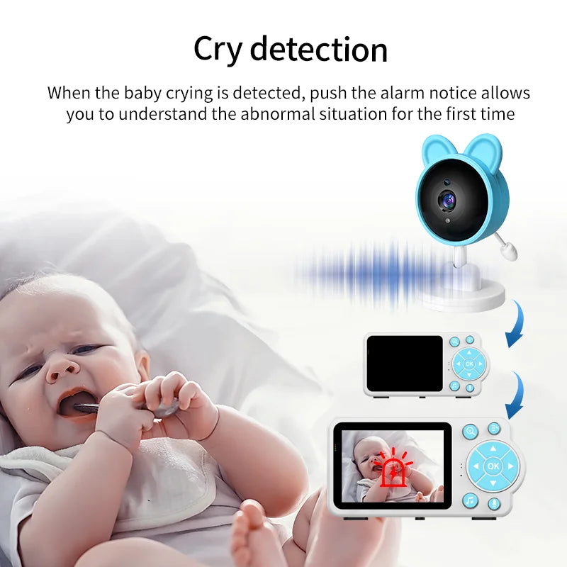 Baby Monitor Two-Way Audio Voice Intercom Infrared Night Vision Baby Camera with Monitor Video Surveillance Security Protection