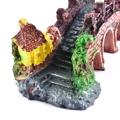 Aquarium Artificial Bridge Ornaments Resin Fish Tank Artificial Landscaping Rockery Bridge Decorations Aquarium Decor Supplies
