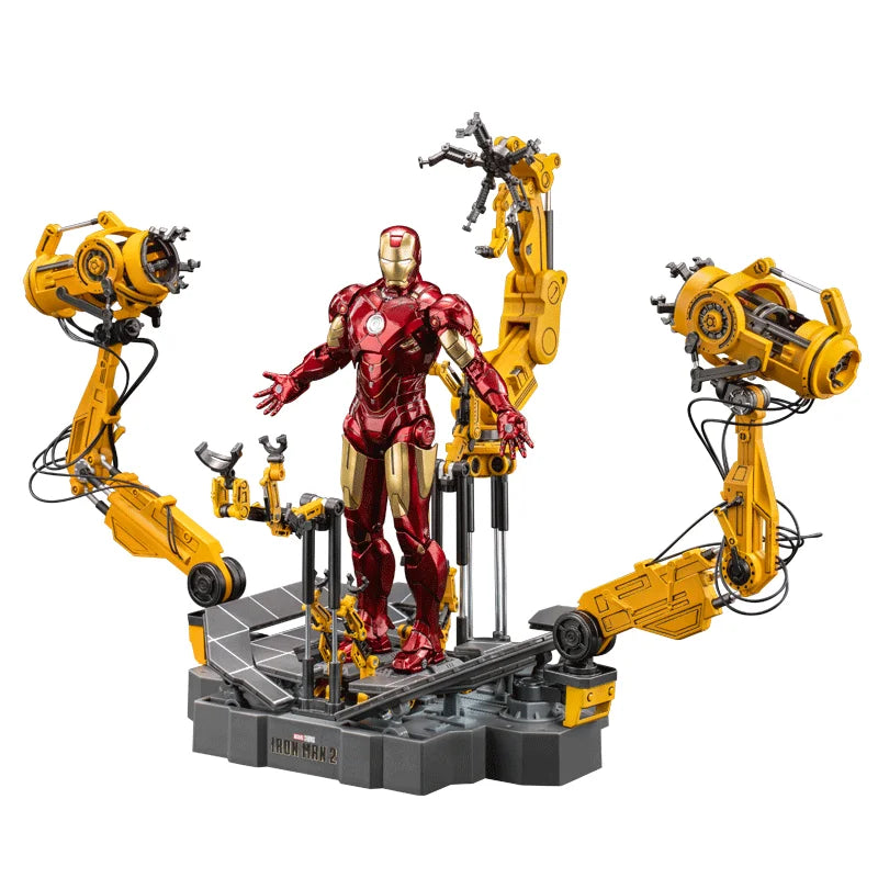 Zd Toys Suit up Gantry with MK4 Iron Man Gantry Original 1/10 Tony Stark Model Action Figure Collectible Toy Gift for Kid