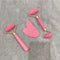 3Pcs Facial Massager Double Head Roller Beauty Stick Heart Shaped Scraping Tablets Pink for Full Body Massage Tools Plastic