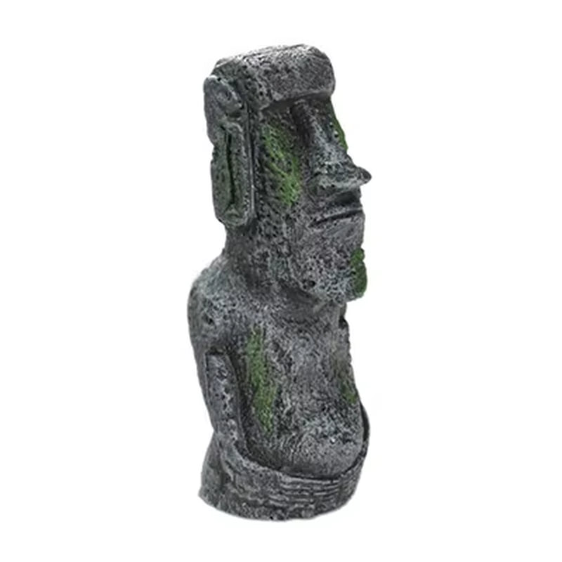 Easter Island Stone Statue Resin Ornament Fish Tank Aquarium Decoration Gnome Terrarium Reptile Tank Artificial Stone Home Decor
