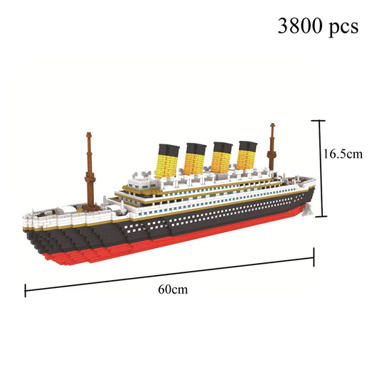 Titanic 3D Plastic Model Ship Building Blocks for Adults Micro Mini Bricks Toys Kits Assemble Cruise Boat Kids Gift